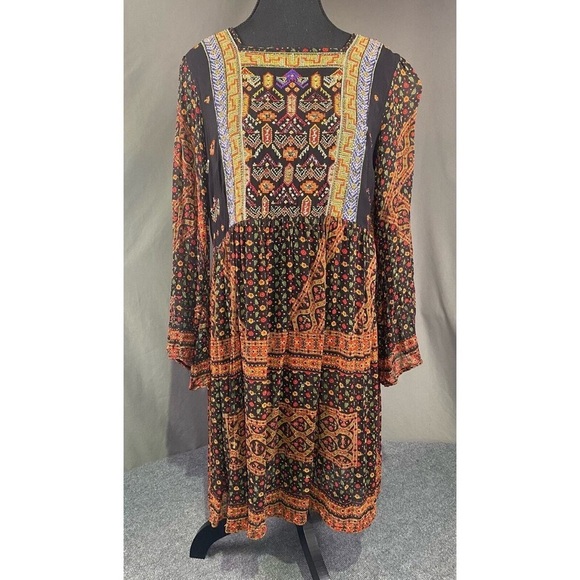 Akemi + Kin Dress Women’s Beaded Sheer Bohemian Embroidered Babydoll Vintage - Picture 1 of 5